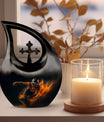 Cross Drop Football Memorial Urn