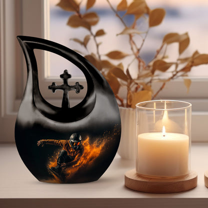 Cross Drop Football Memorial Urn