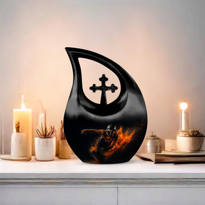 Cross Drop Football Memorial Urn