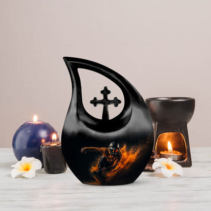 Cross Drop Football Memorial Urn