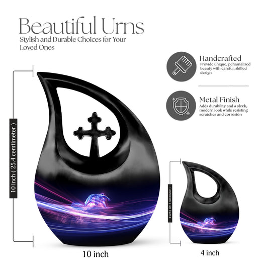 Purple 10 inch Football Urn