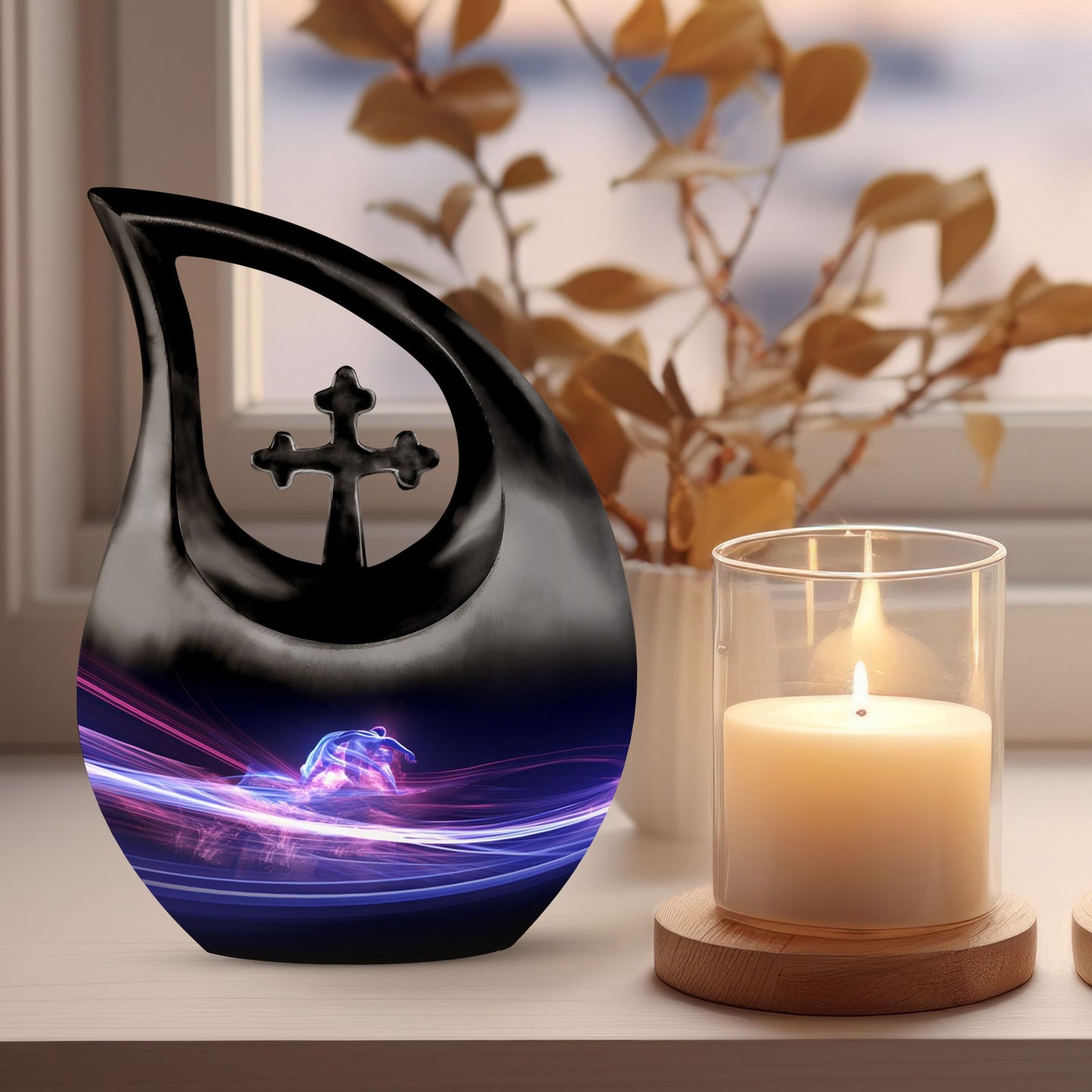 Purple 10 inch Football Urn