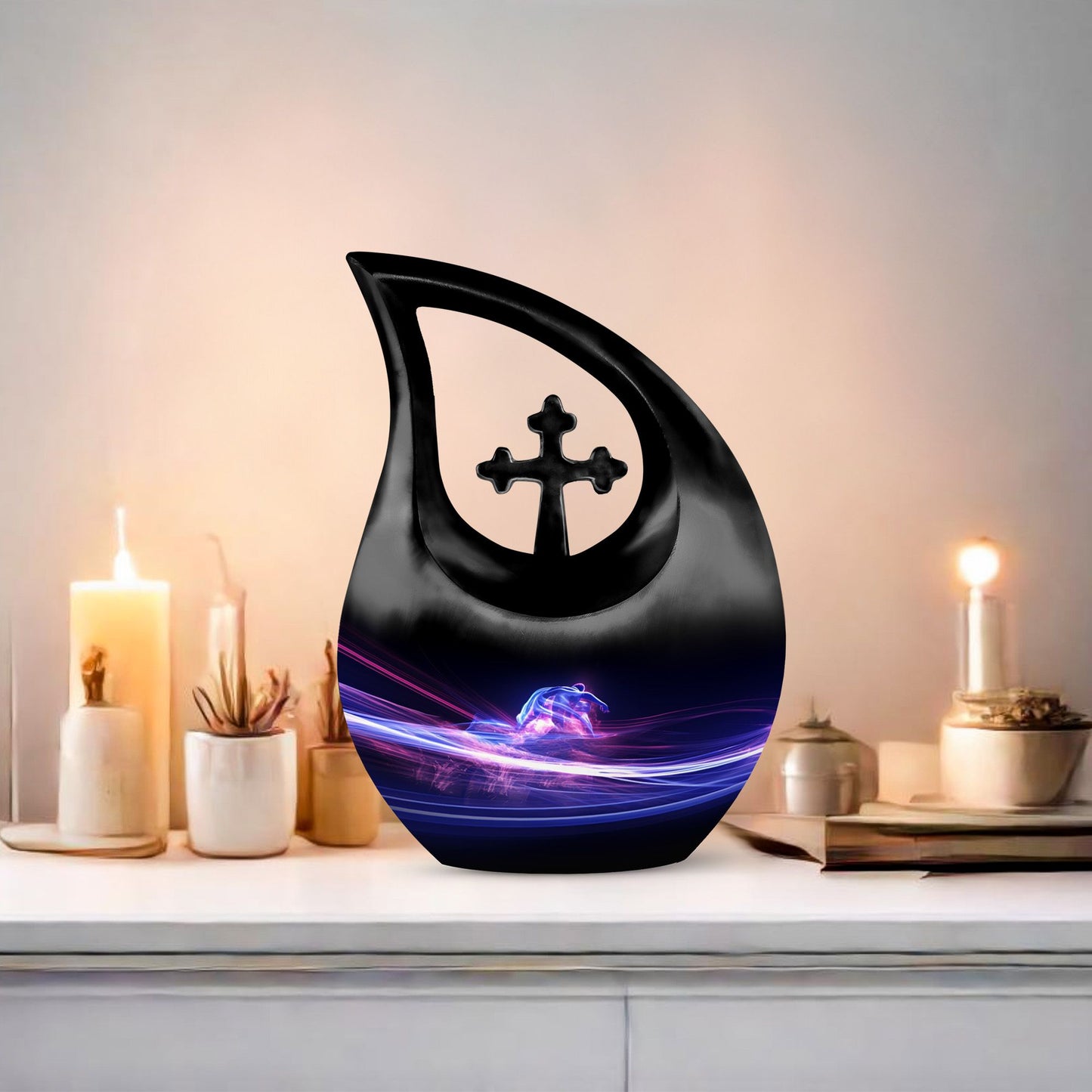 Purple 10 inch Football Urn