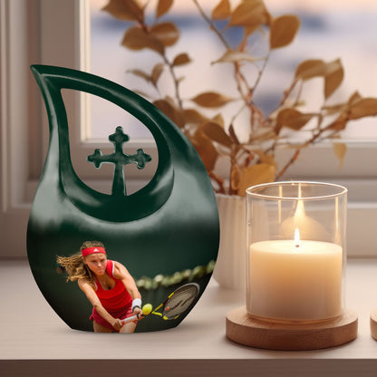 Sports themed urn for ashes