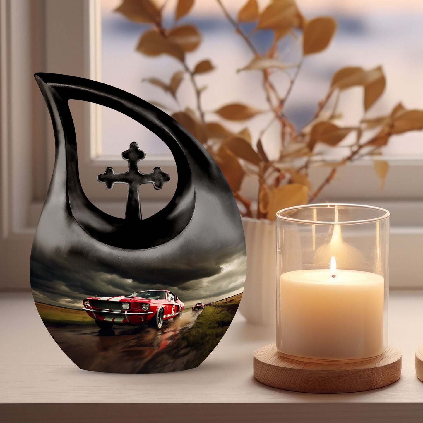 10-inch Car Race-themed Urn