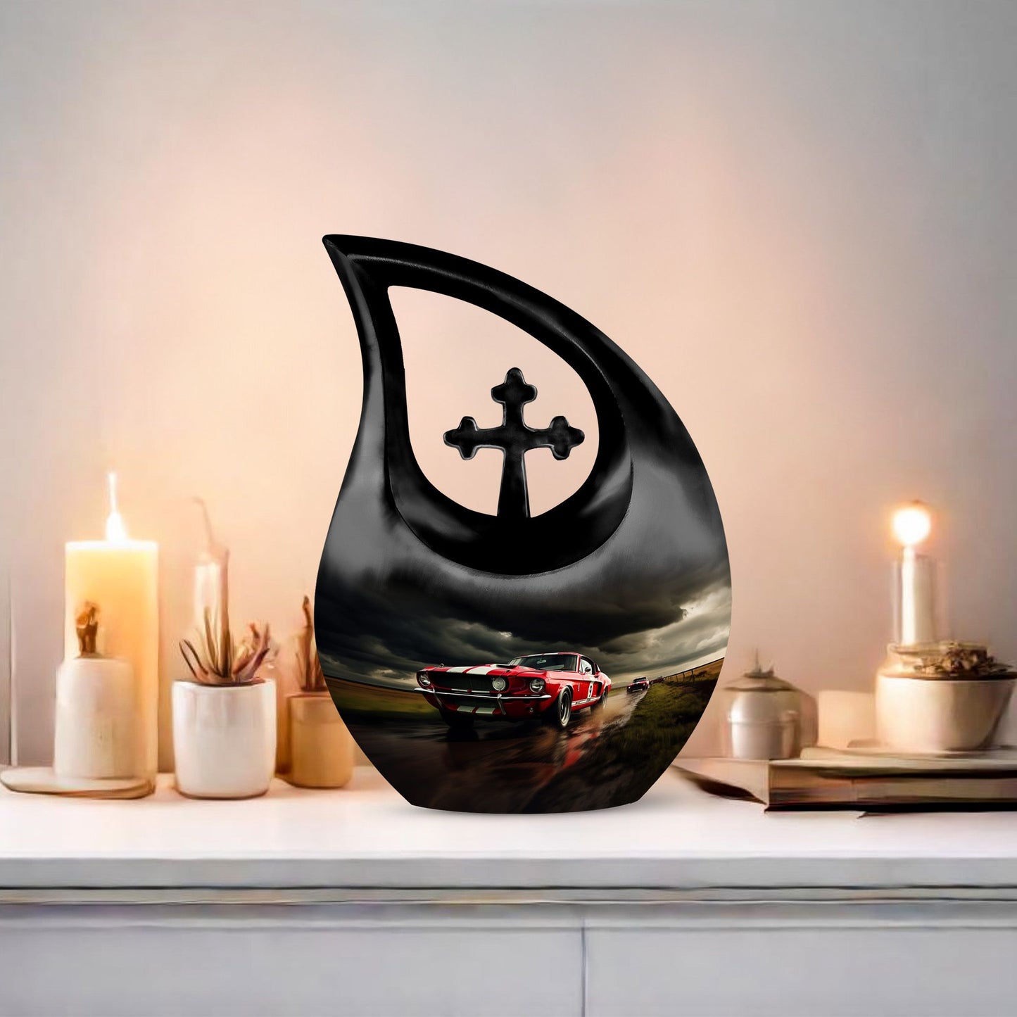 10-inch Car Race-themed Urn