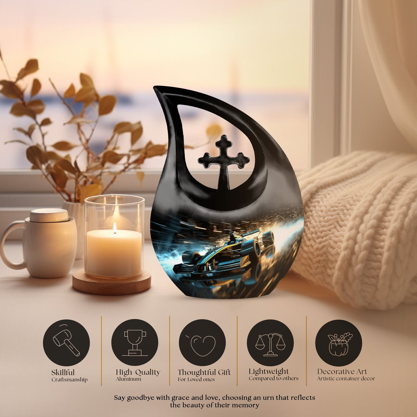 10-inch Car Race urn