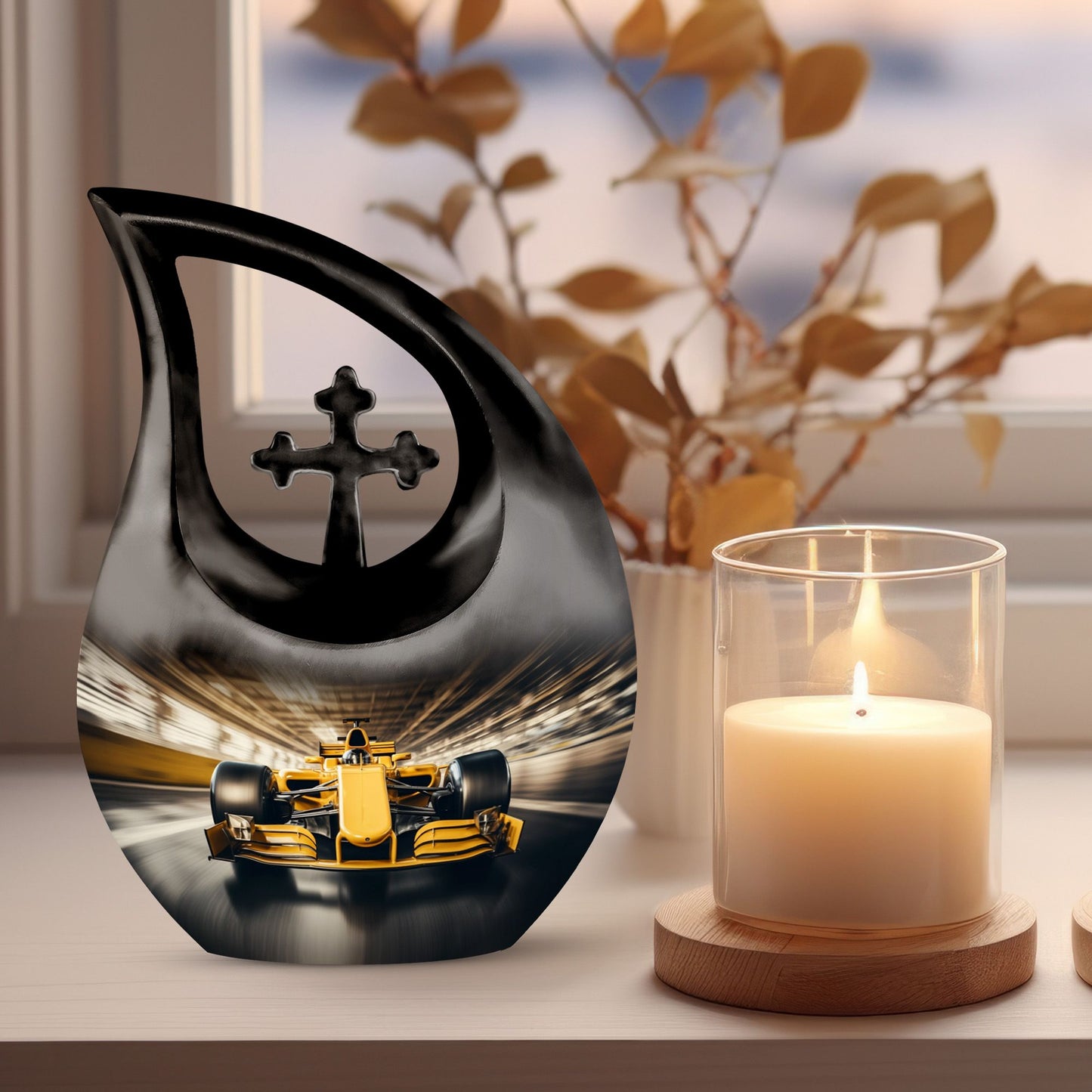 Large 10-inch Car Race theme Urn