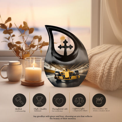 Large 10-inch Car Race theme Urn