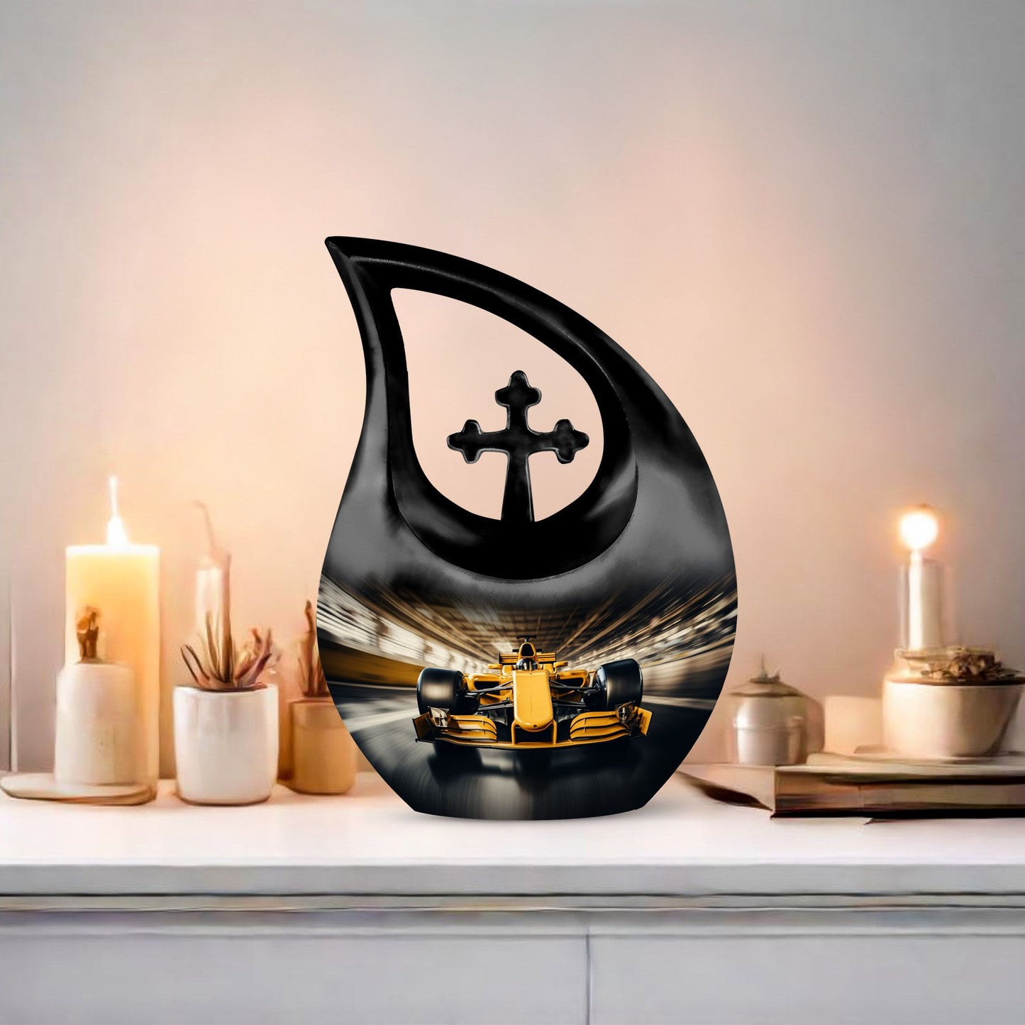 Large 10-inch Car Race theme Urn