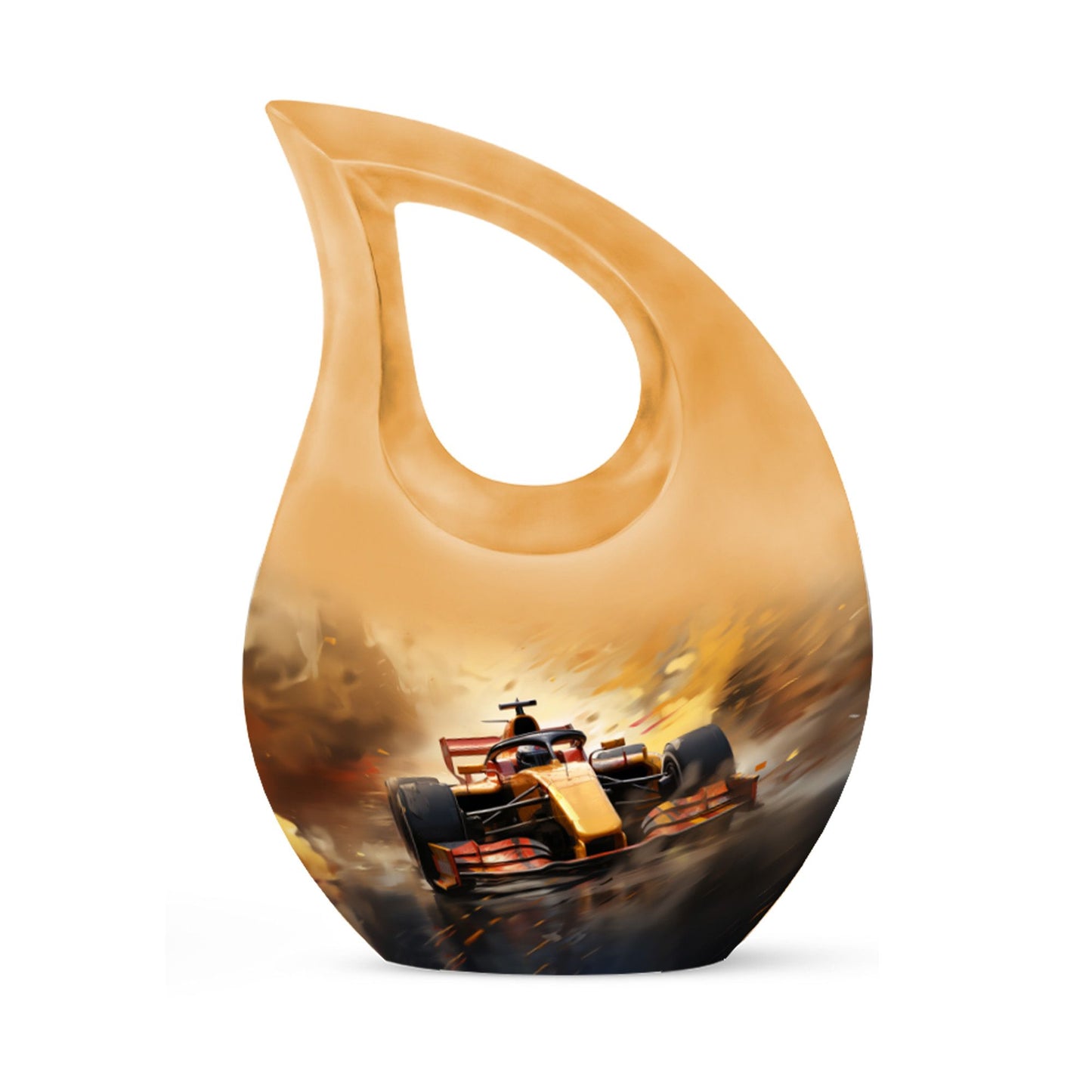 10-inch Car Race themed memorial urn