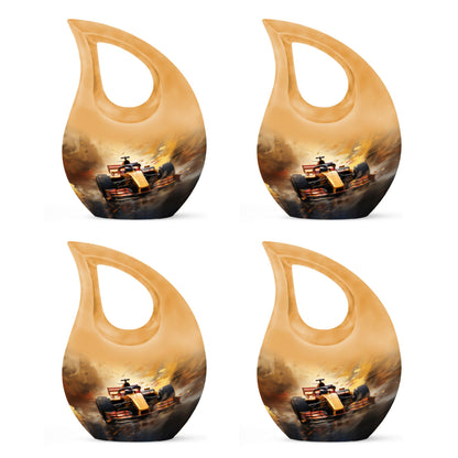 10-inch Car Race themed memorial urn