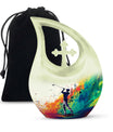 sports-themed urn for adult's ashes