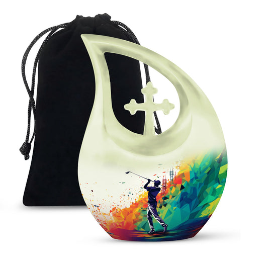 sports-themed urn for adult's ashes