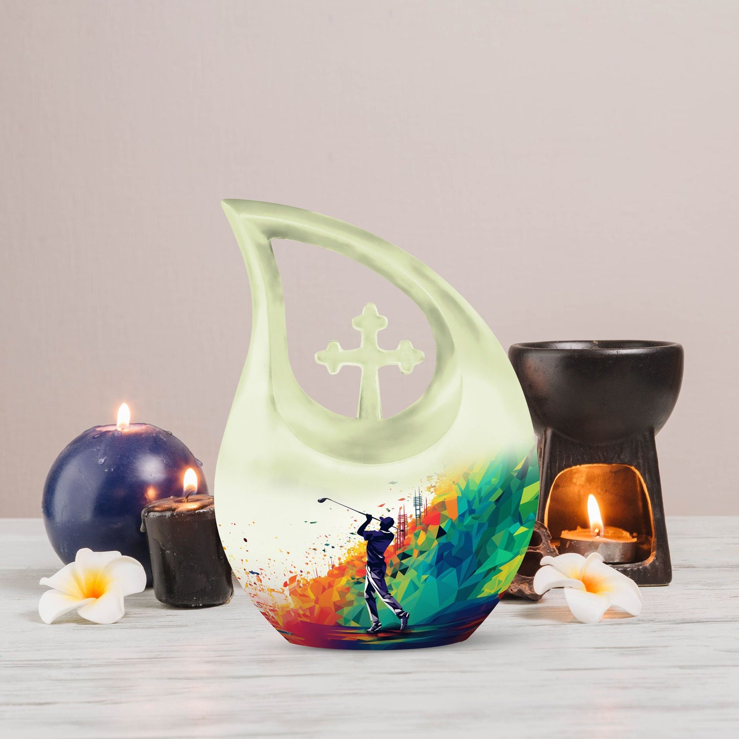 sports-themed urn for adult's ashes
