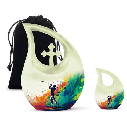 sports-themed urn for adult's ashes