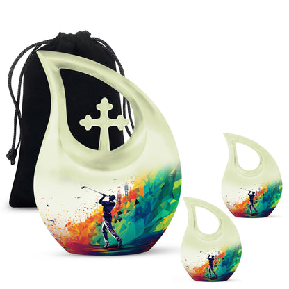 sports-themed urn for adult's ashes