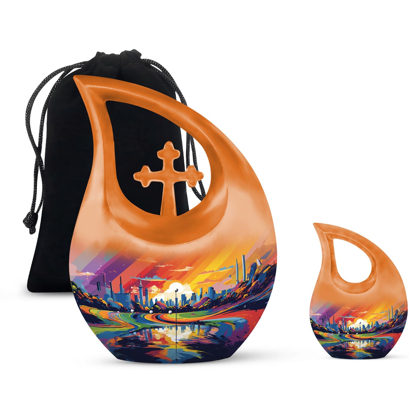 Cross Drop Sports Urn made of aluminium