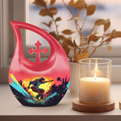 Large 10-inch sports theme urn