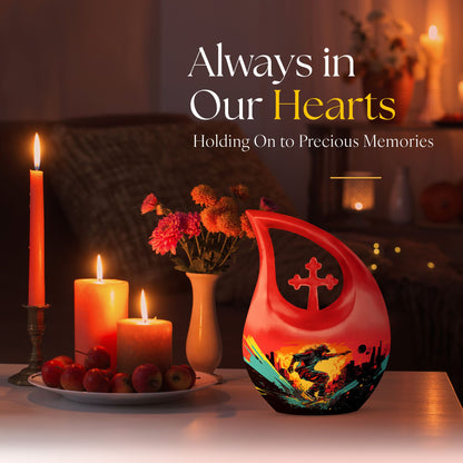Large 10-inch sports theme urn
