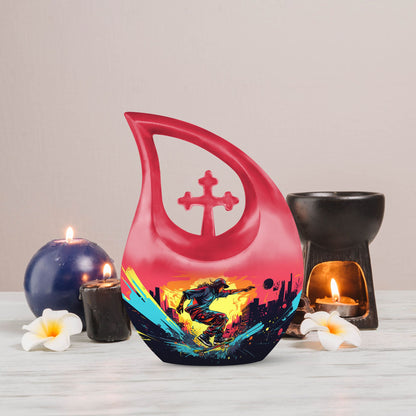 Large 10-inch sports theme urn