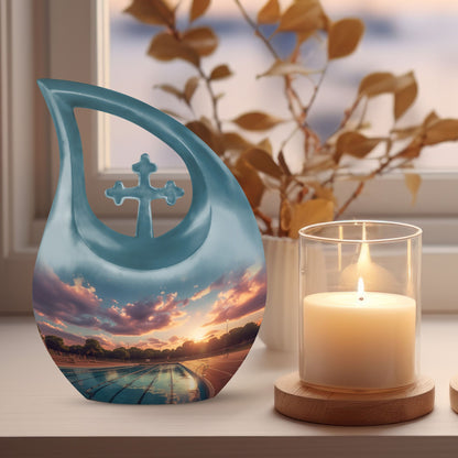 Swimming Pool Themed Cremation Urn