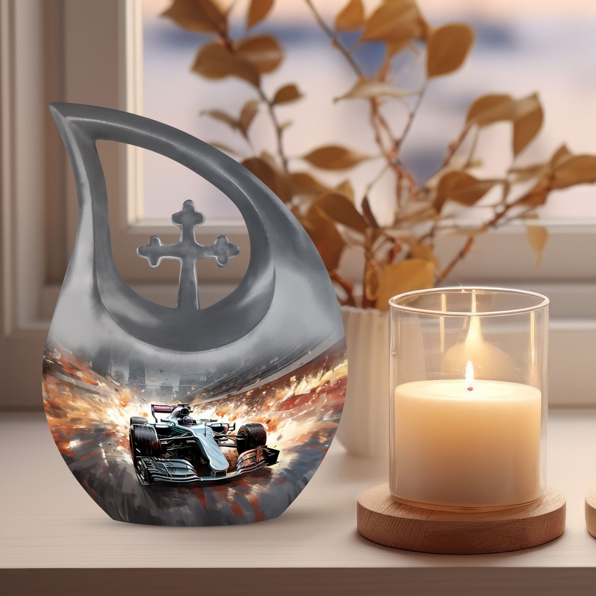 Car Race theme Cremation Urn