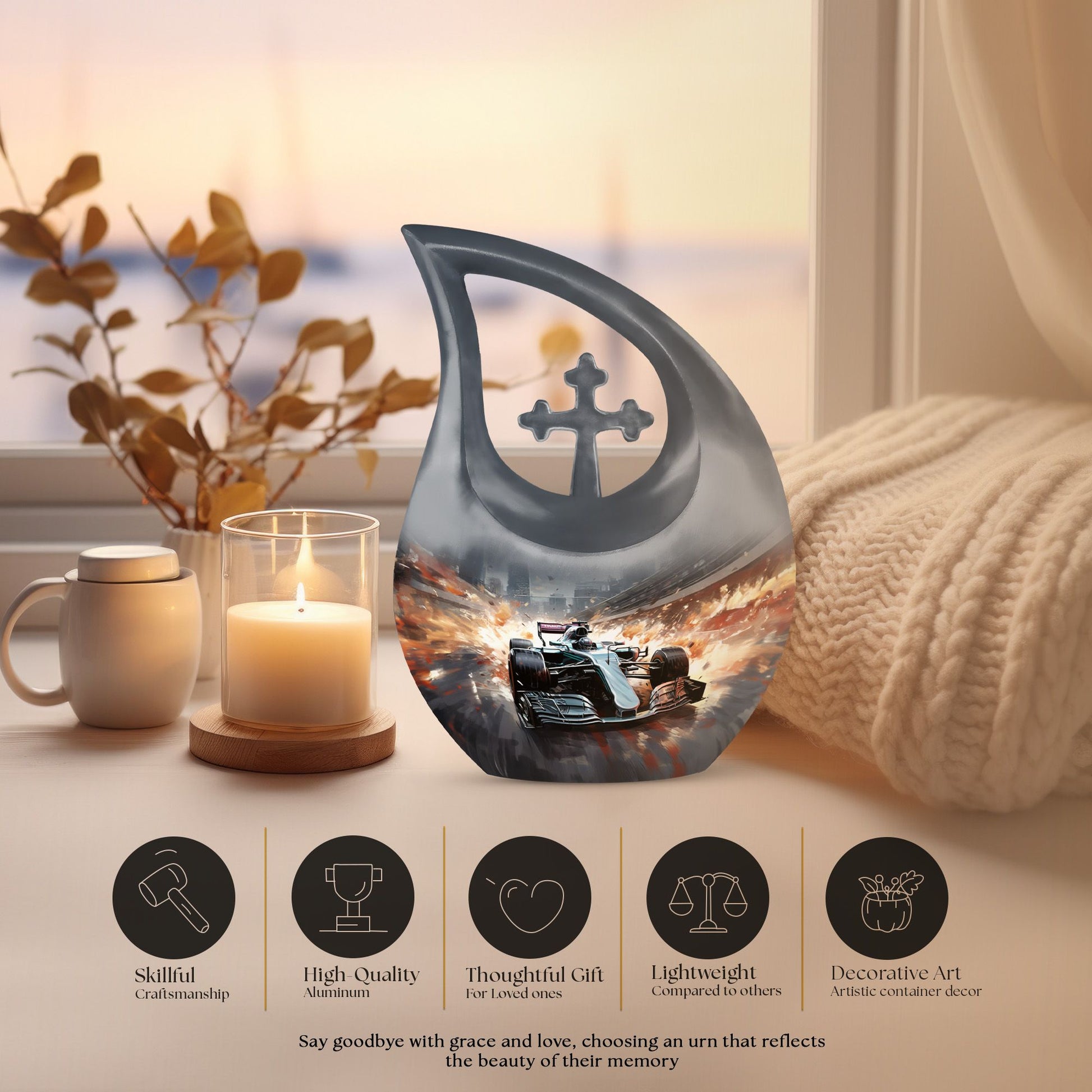Car Race theme Cremation Urn