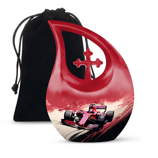 Car Race themed Memorial Urn