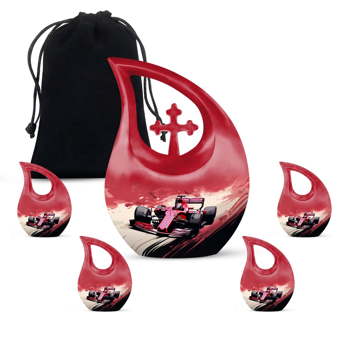 Car Race themed Memorial Urn