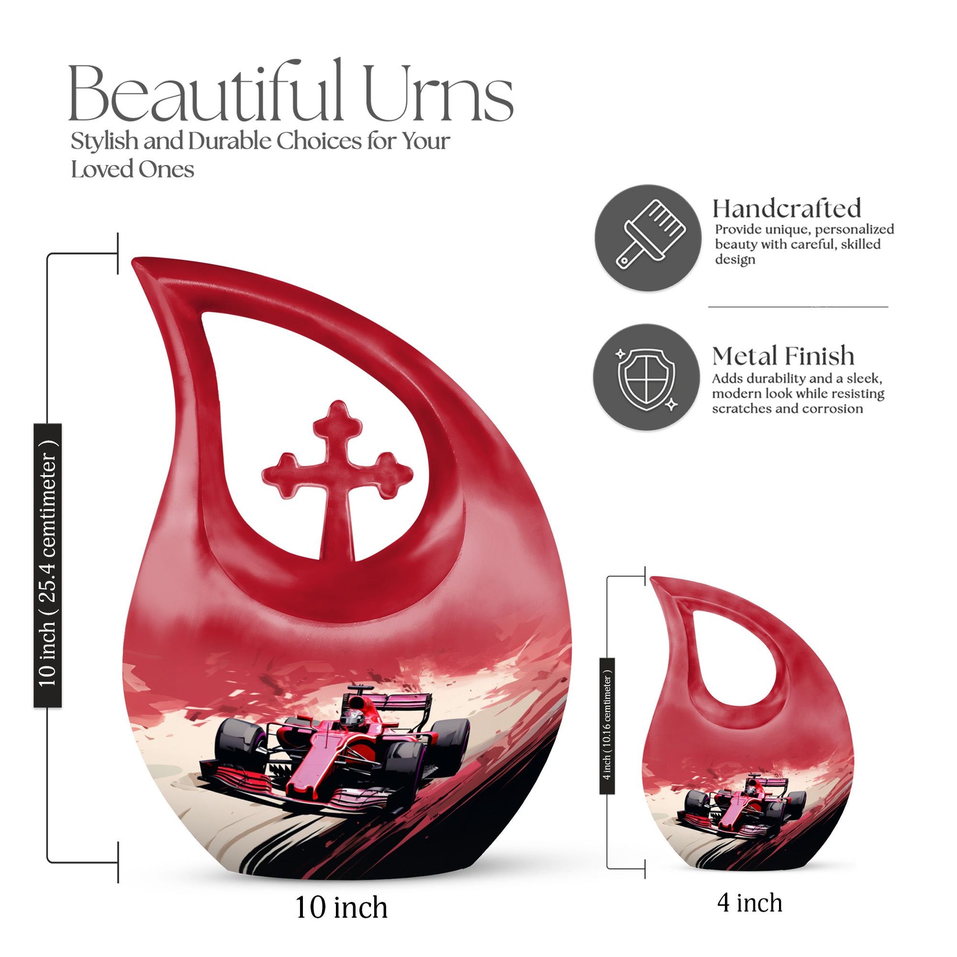 Car Race themed Memorial Urn