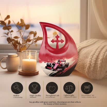Car Race themed Memorial Urn