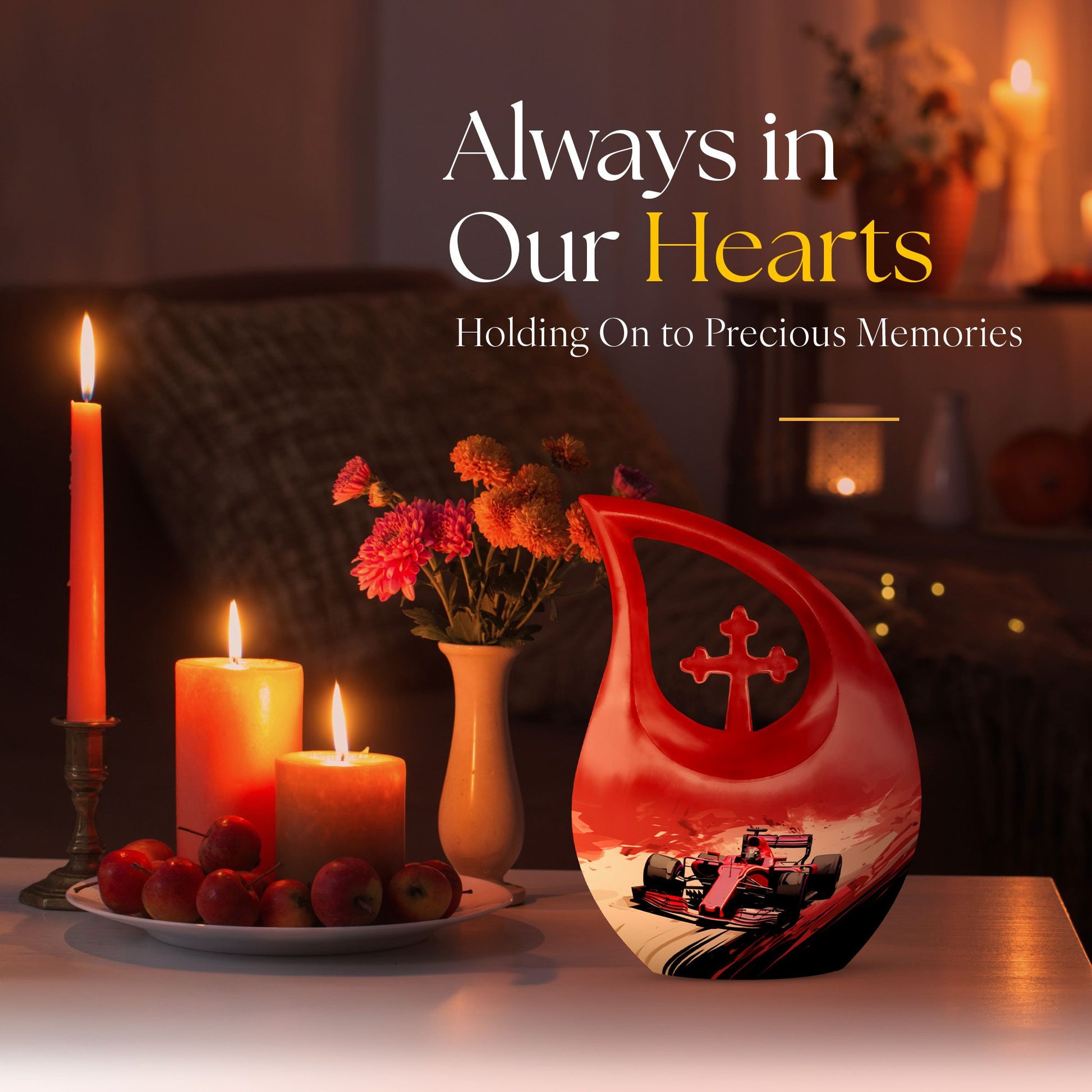 Car Race themed Memorial Urn