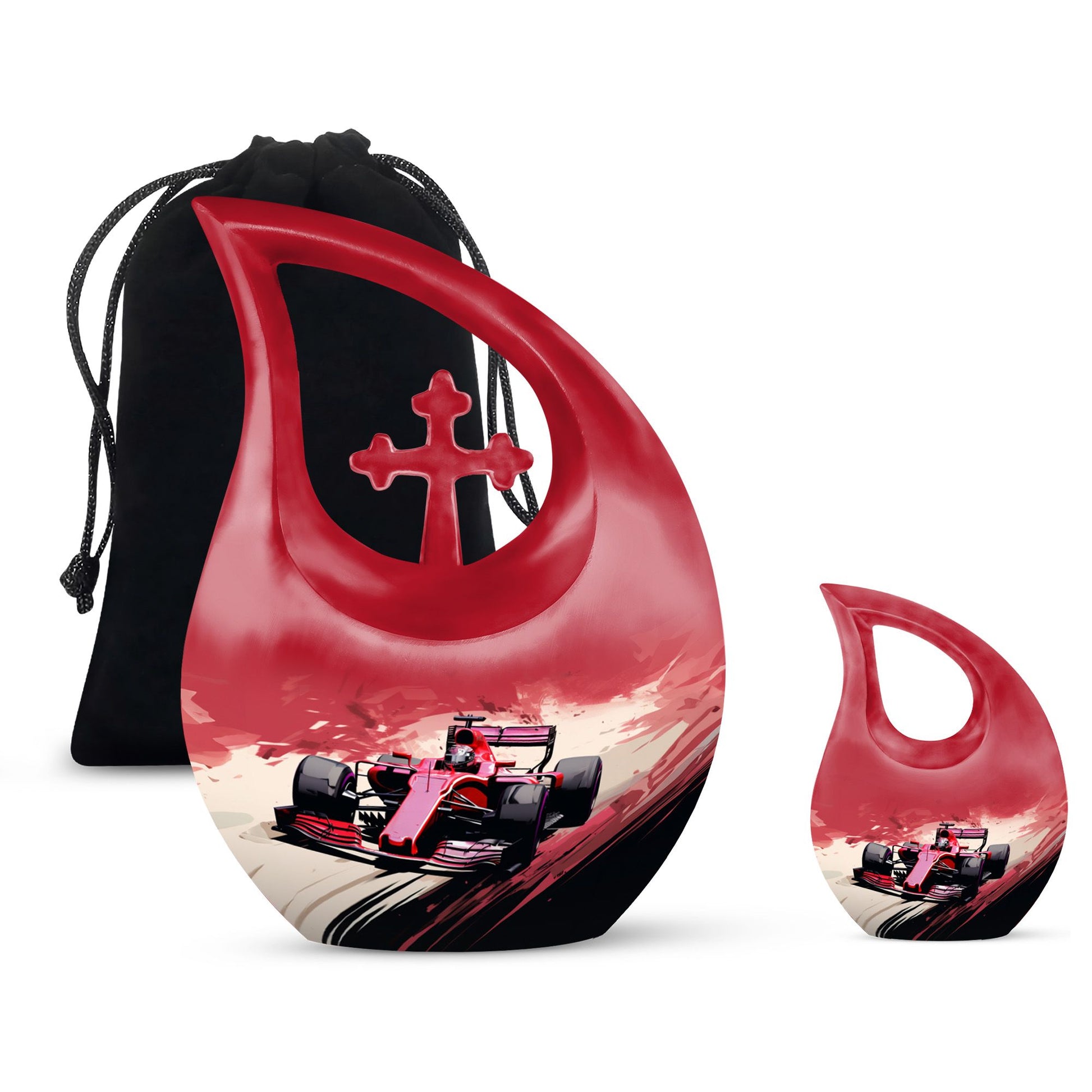 Car Race themed Memorial Urn