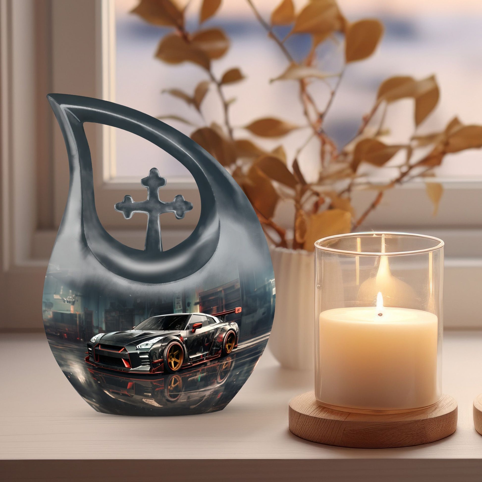 Car Race Theme Urn