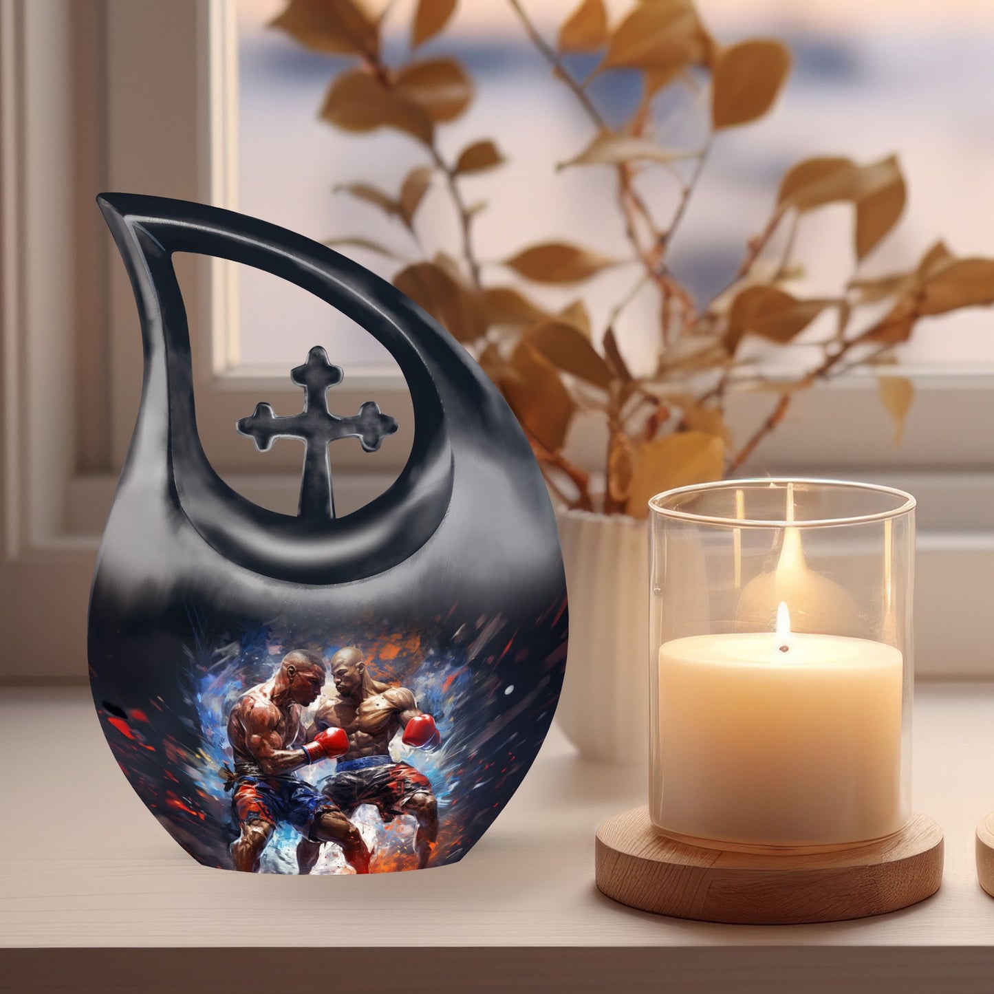 sports-themed mini urn