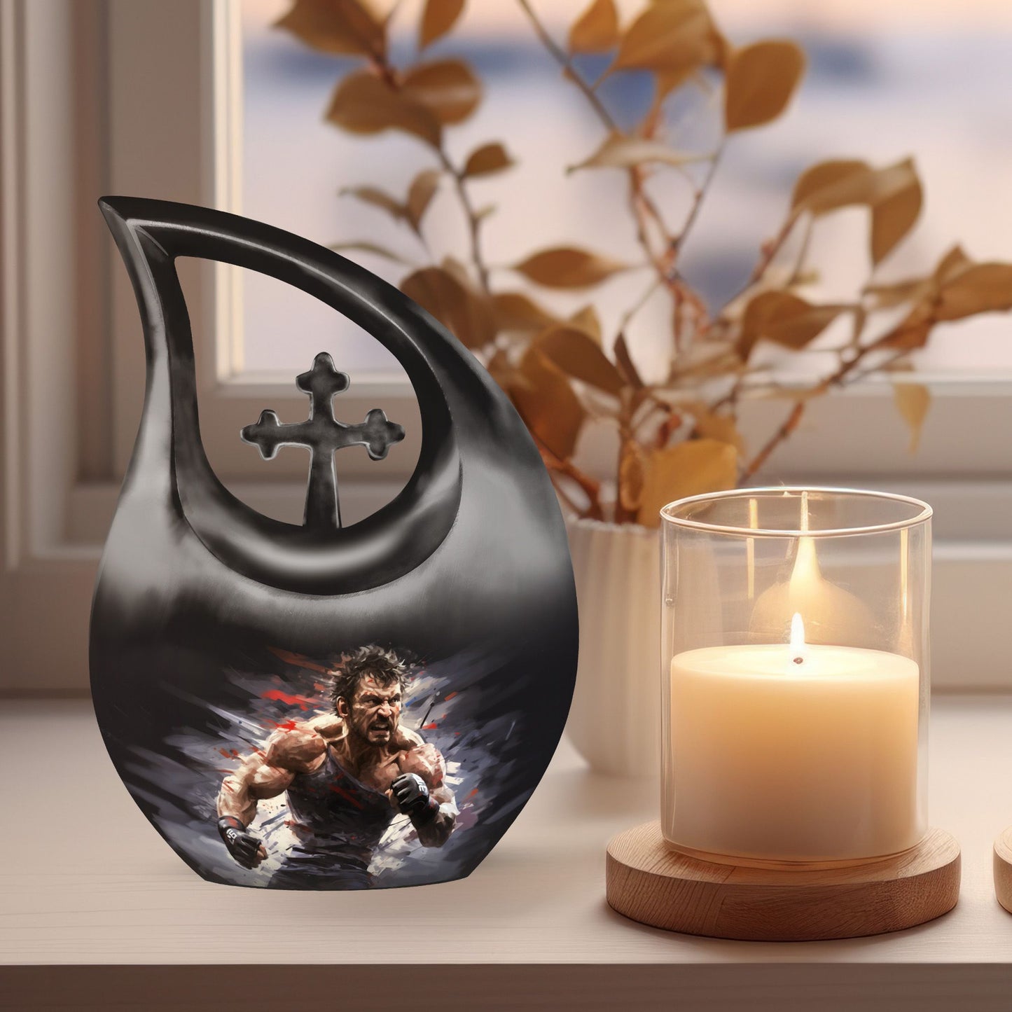 Sports-themed urn for two adults