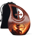 10-inch Sports themed Cross Drop Funeral Urn