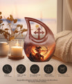 10-inch Sports themed Cross Drop Funeral Urn