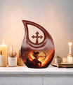 10-inch Sports themed Cross Drop Funeral Urn