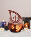 10-inch Sports themed Cross Drop Funeral Urn