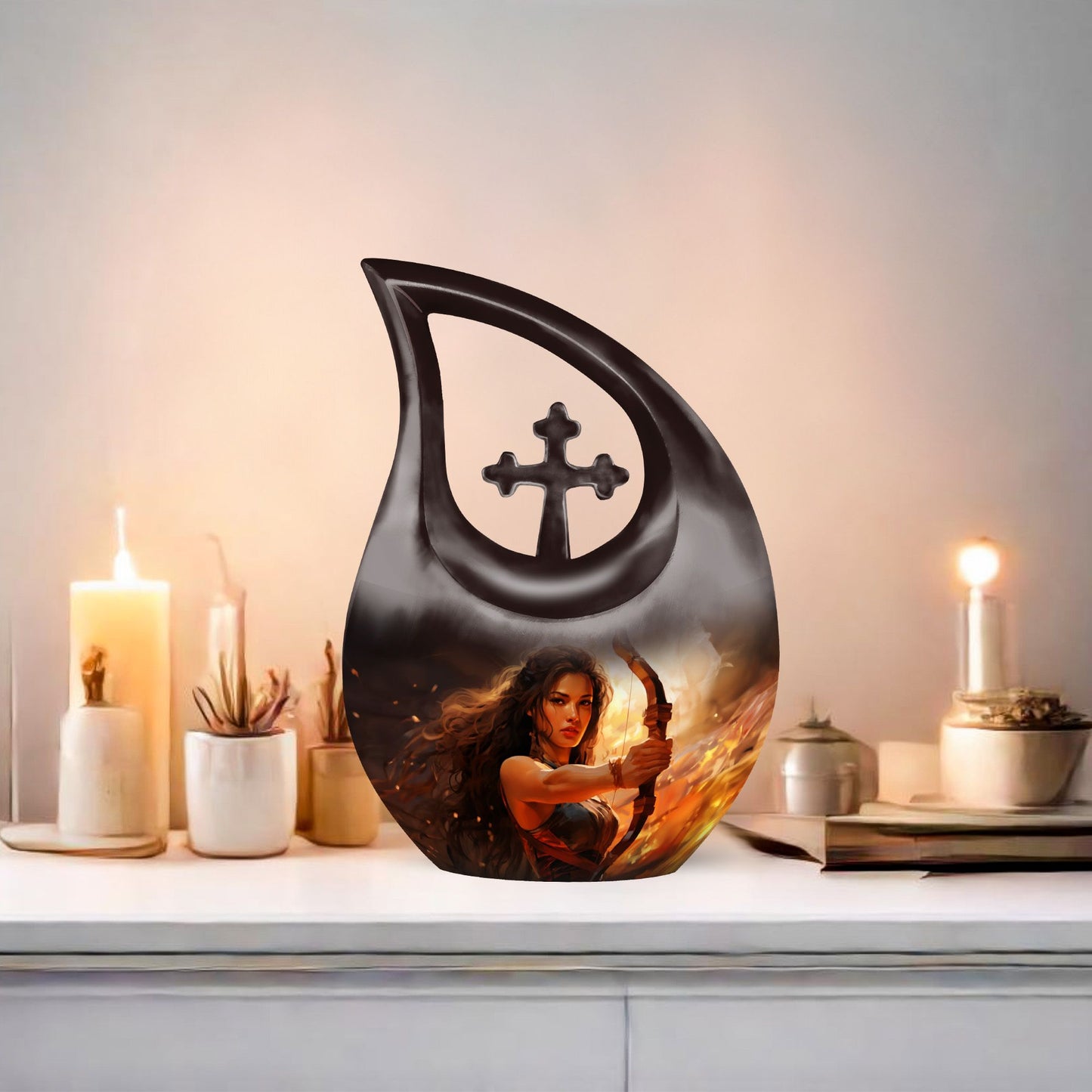 10-inch sports-themed aluminium double urn 