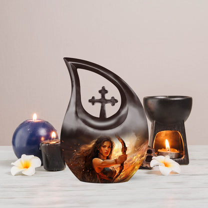 10-inch sports-themed aluminium double urn 