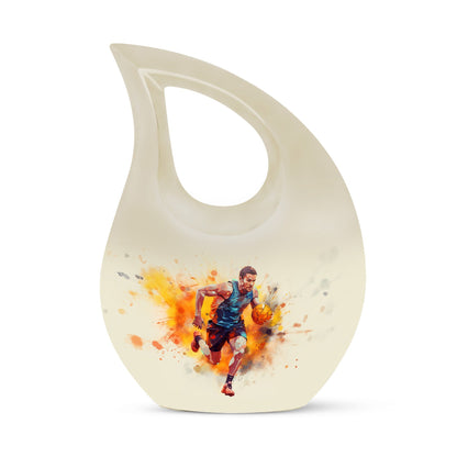10-inch sports-themed cross drop urn,