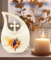 10-inch sports-themed cross drop urn,