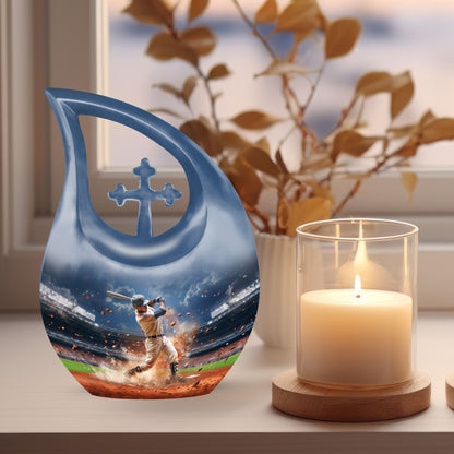 Baseball theme cross drop design custom urn