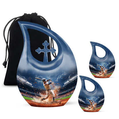 Baseball theme cross drop design custom urn