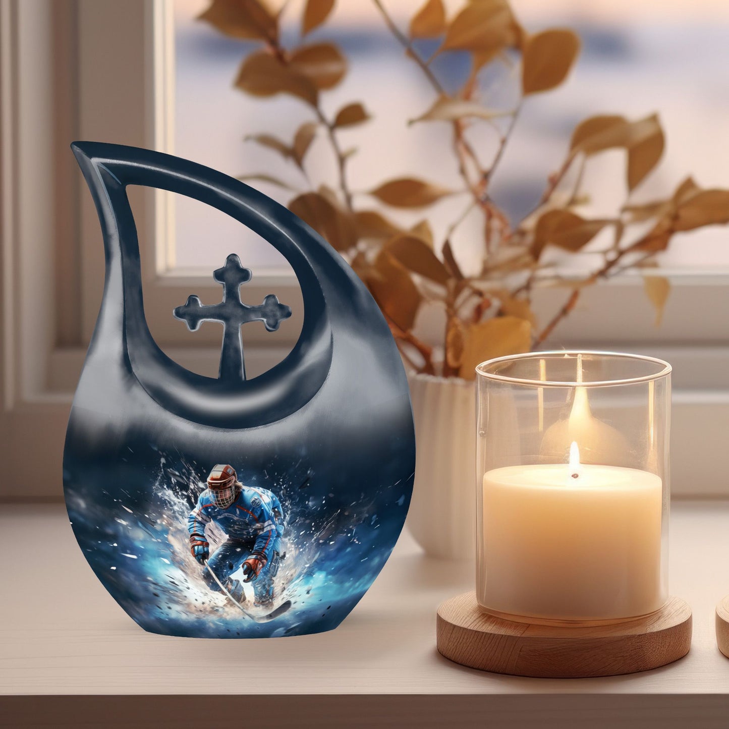  hockey-themed urn 