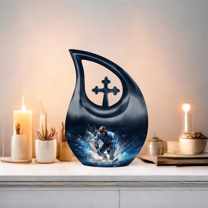  hockey-themed urn 