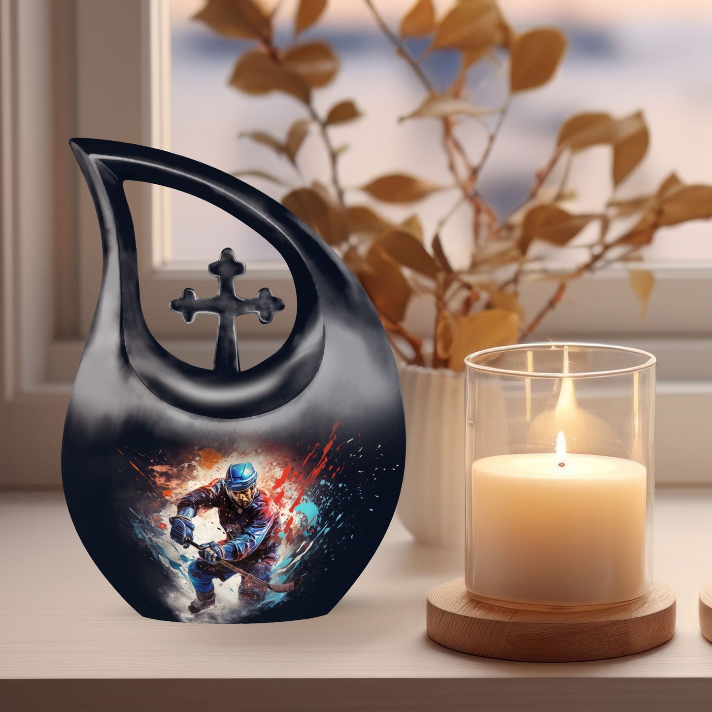 10-inch Purple Hockey Urn 